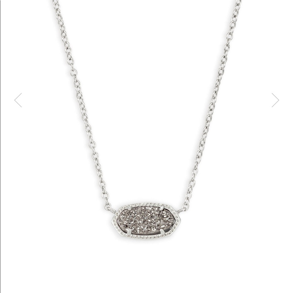 Kendra Scott Silver Elisa Necklace Platinum Drusy